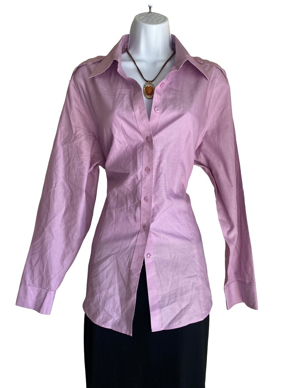 VTG Coldwater Creek Women Plus 1X Purple Pink Button Up Blouse Officecore Preppy